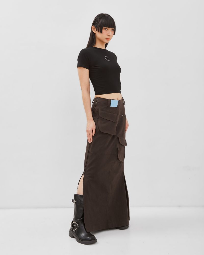 Mova Zip Cargo Long Skirt