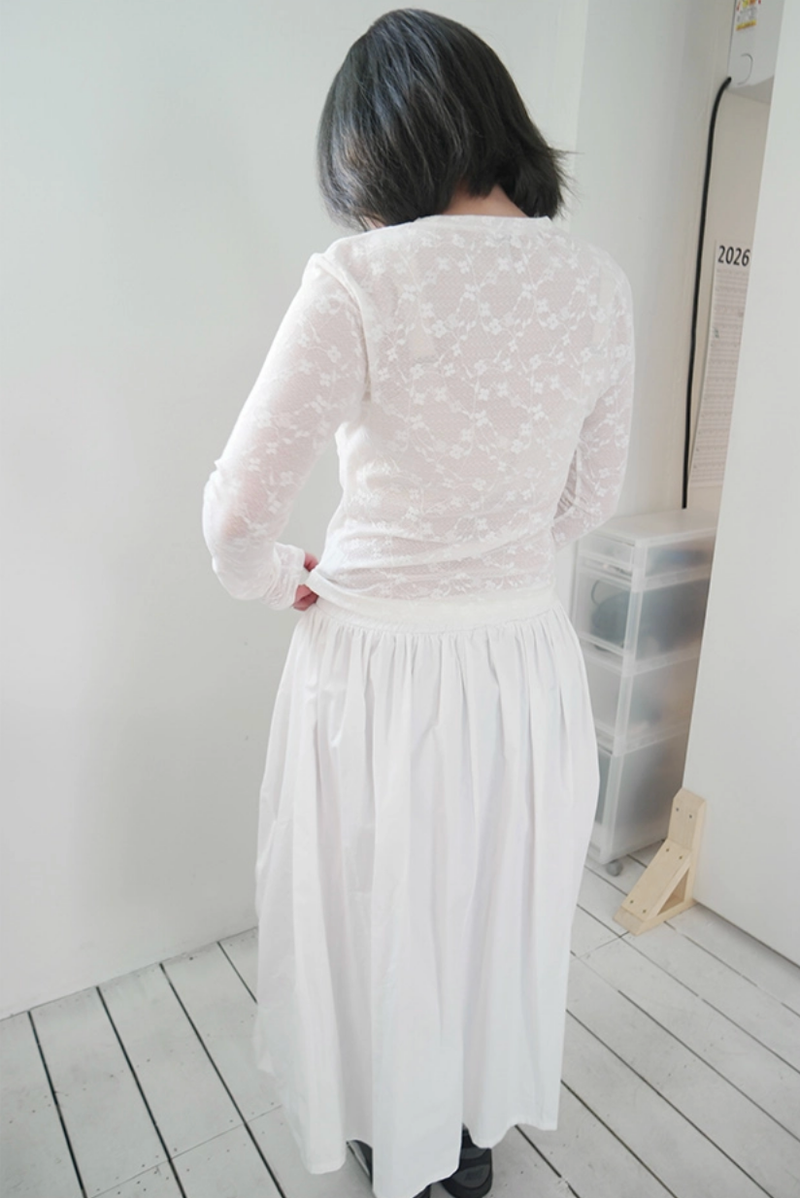 flared shirring skirt (2c)