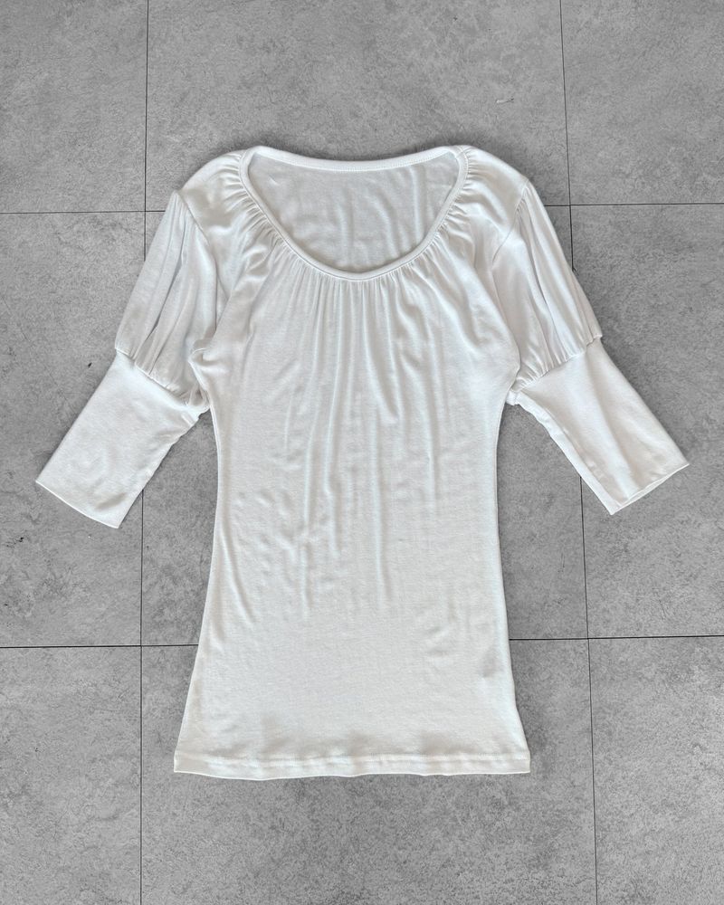 AMELIE SHIRRING PUFF T-SHIRT