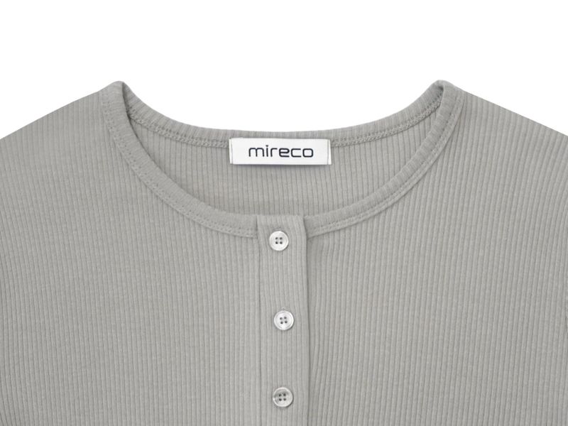 BUTTON RIBBED CARDIGAN ASH GREY