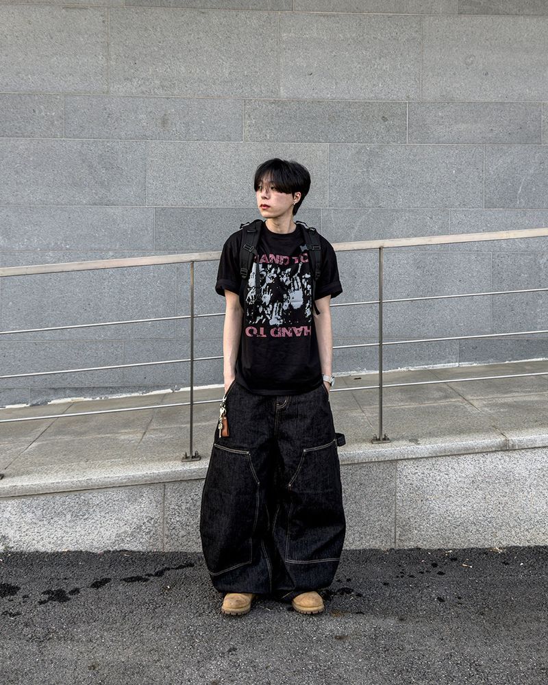 Touch Graphic Oversized Half T-Shirt