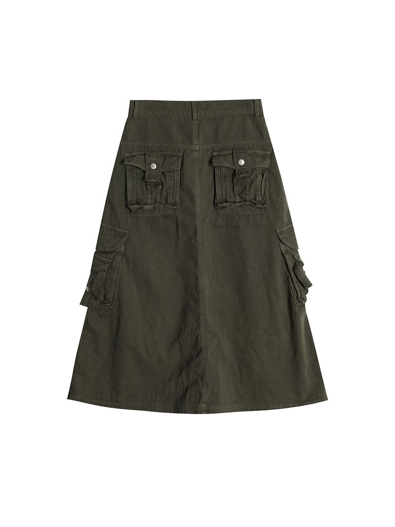 WASHED CARGO SKIRT / KHAKI