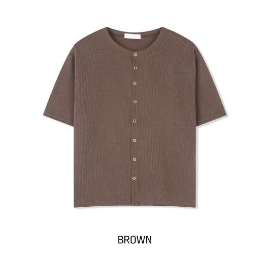 [1+1] Snapd Round Short Sleeve Cardigan