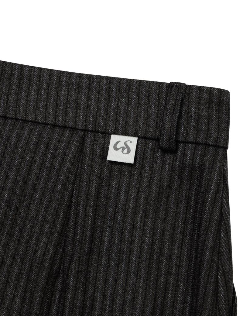 STRIPE PLEATED PANTS(CHARCOAL)