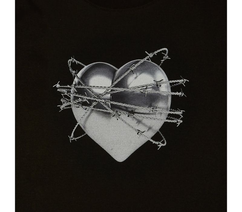 LEKIM 3D HEART T-SHIRT BLACK (WOMAN)