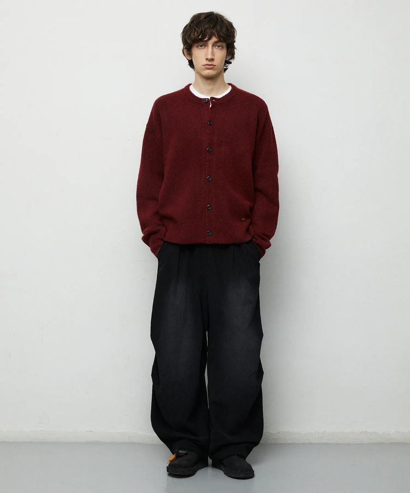 BRUSHED WIDE CORDUROY PANTS_BLACK
