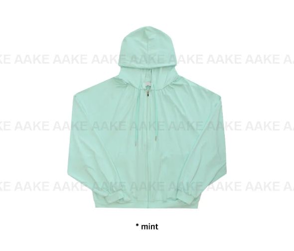 ROUGH SHIRRING HOOD ZIP-UP