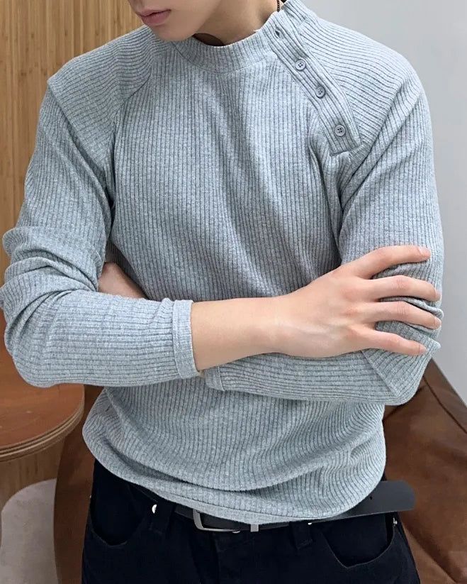 Dopa Muscle-Fit Ribbed Long-Sleeve Top
