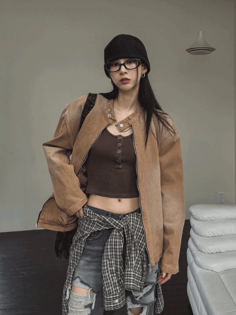 ULAN（ユレン）の「ベイクウォッシングコットンバイカージャケット（Jackets/Outerwear）」
