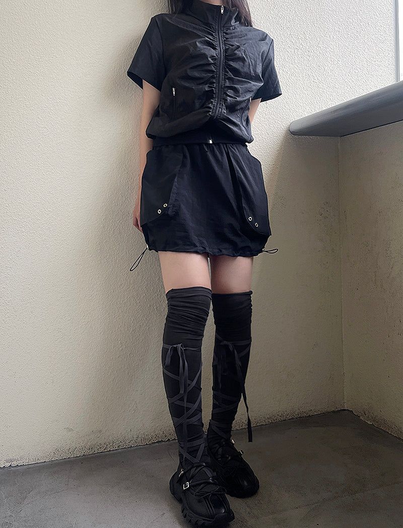 Ribbon long knee socks