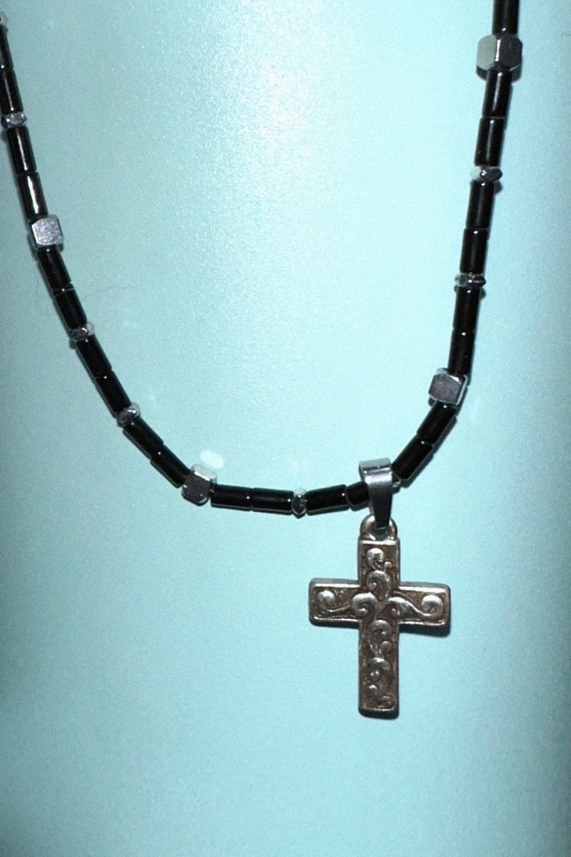 P:ReinSein（レインセイン）の「Black silver natural stone cross necklace（Accessories）」