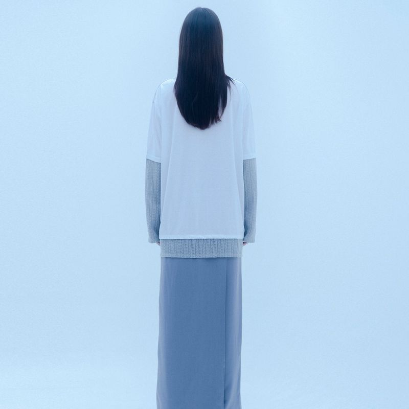 0 6 blue rose layered t-shirt