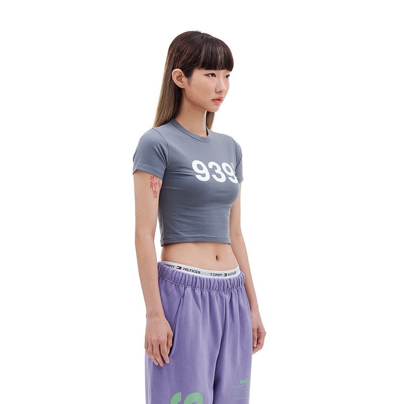 939 LOGO CROP TOP (GRAY)
