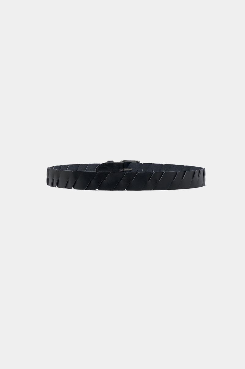 Cut-Off Full Grain Leather Belt (Black)