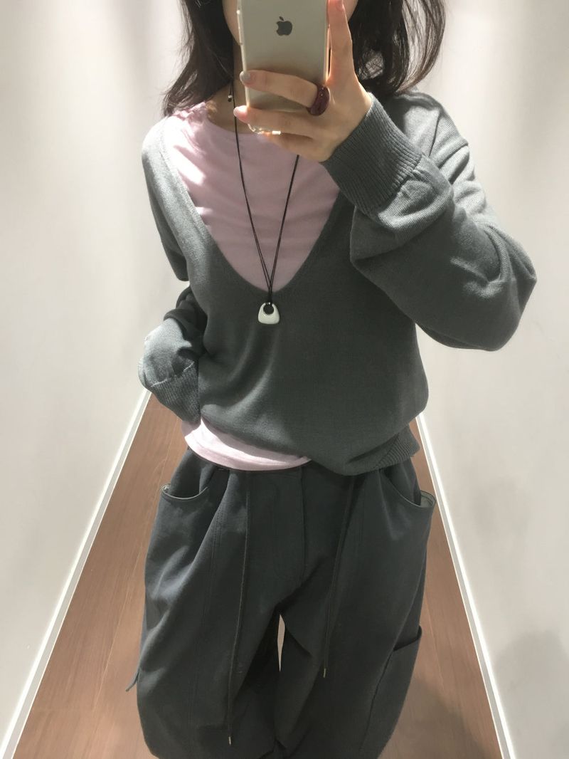 Sunday V-neck Knit (4color)