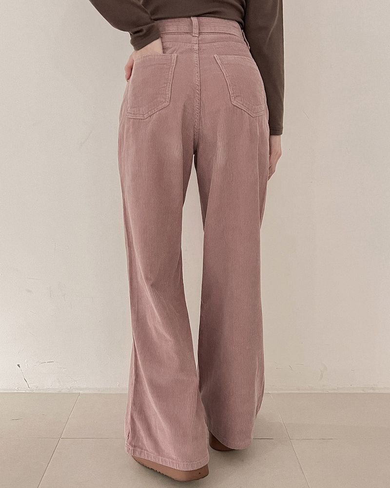 Corduroy wide pants