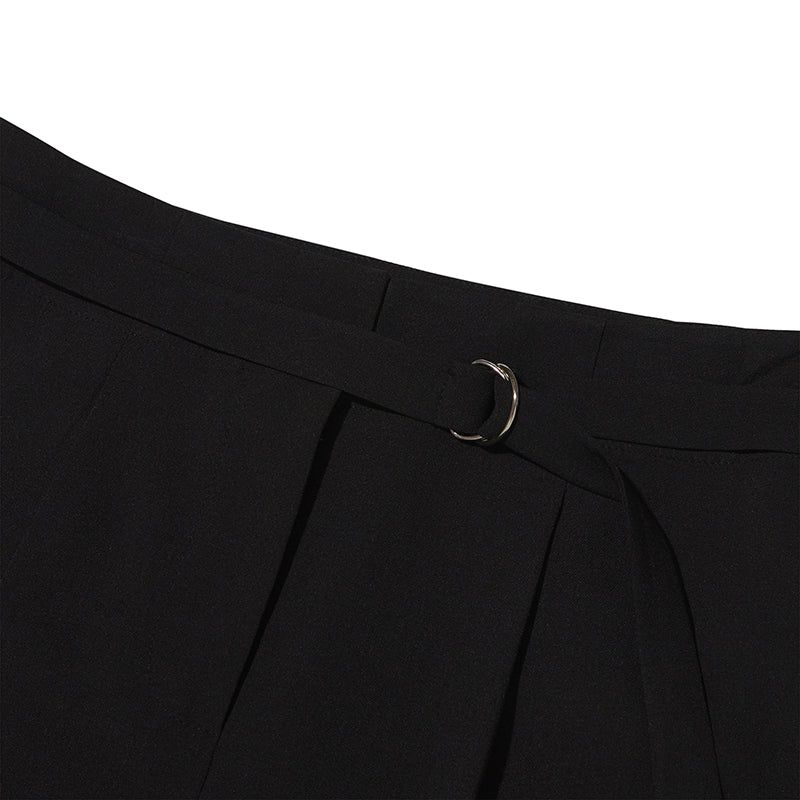 COLLECTION BELT POINT TWO TUCK PANTS [BLACK]