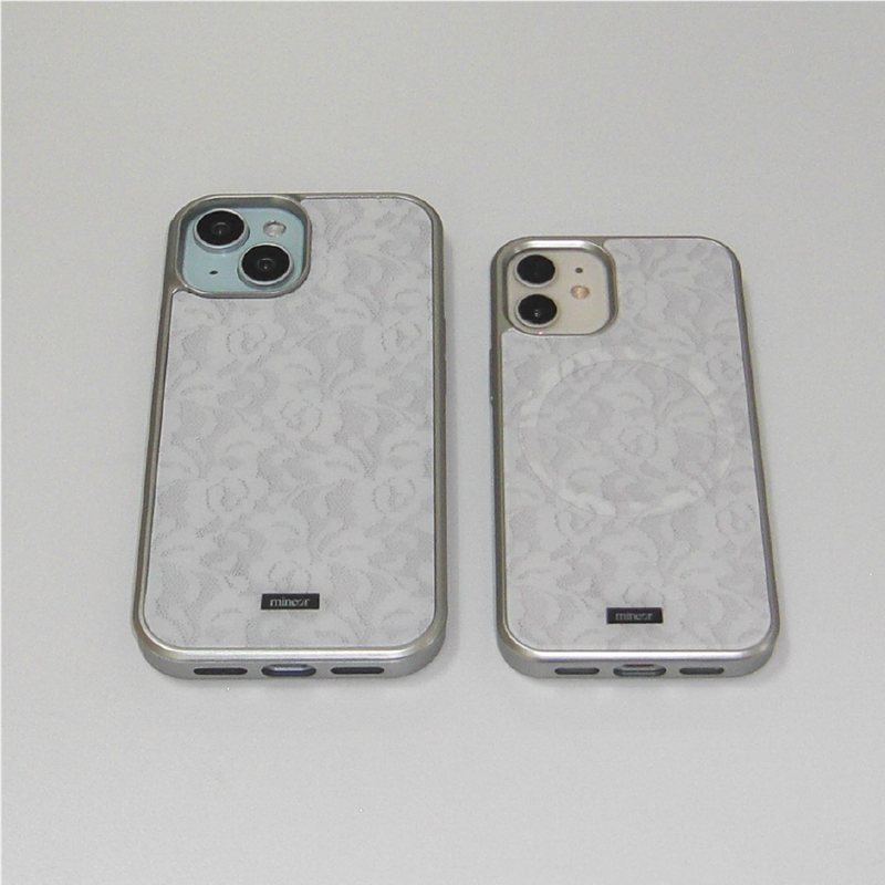 [MADE] rosy lace silver glass bumper case (normal/matt glass)