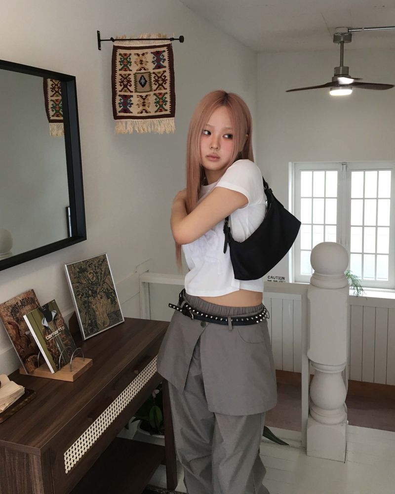 Pintuck skirt pants