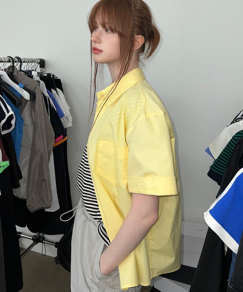 ZIZEMUSEUM(ジゼミュージアム)の「HALF COTTON OVERFIT SHIRTS (YELLOW)(Tops)」