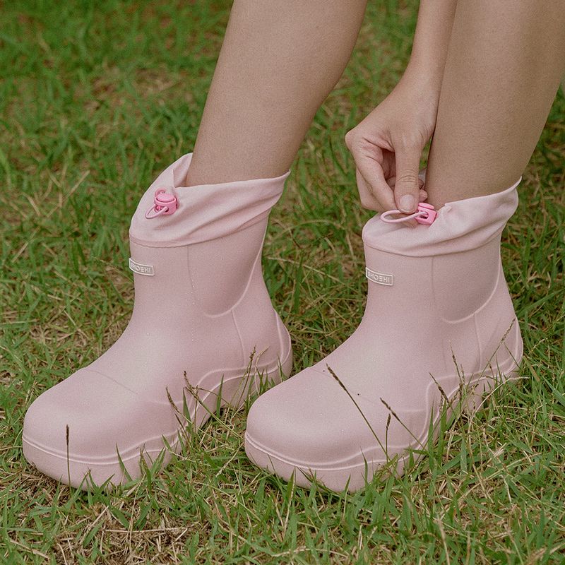  Ruby String Middle Rain Boots_R0007 (4Colors)