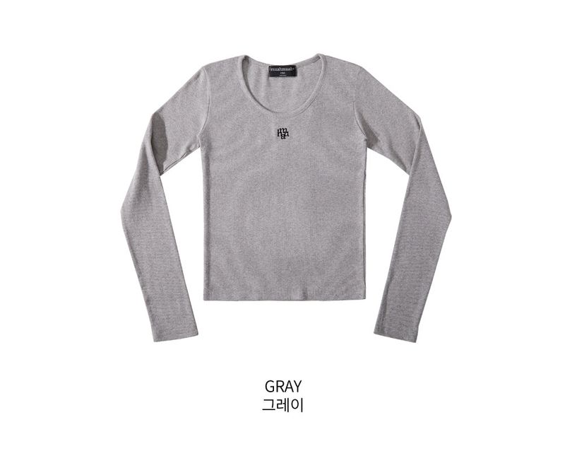 STITCH U NECK LONG SLEEVE T-SHIRT