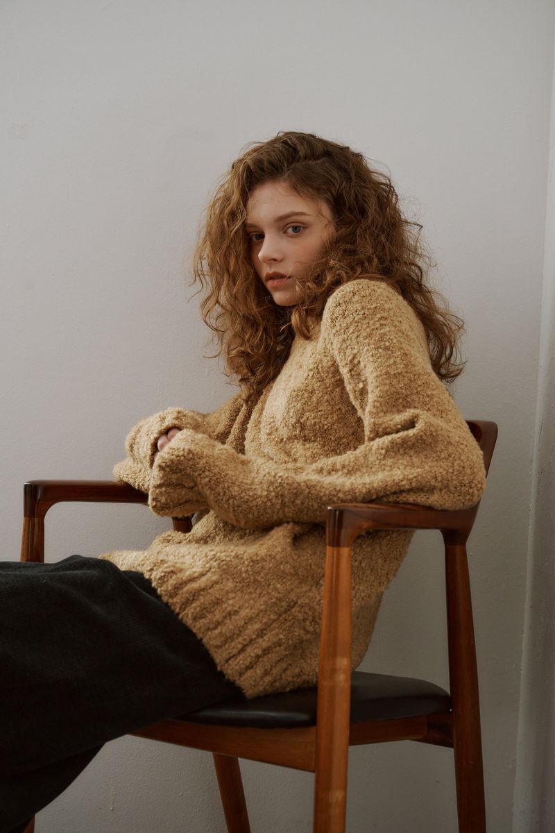Coil round knit (Beige)