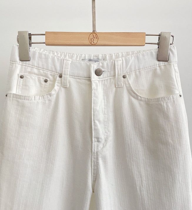 Bully Herringbone Cotton Banding Wide Pants