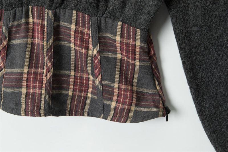 Mori Check Blended Knit Top 233426808