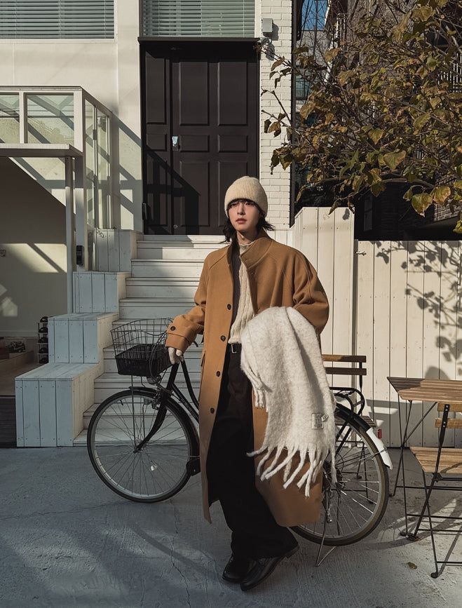 Kuma high neck maxi coat