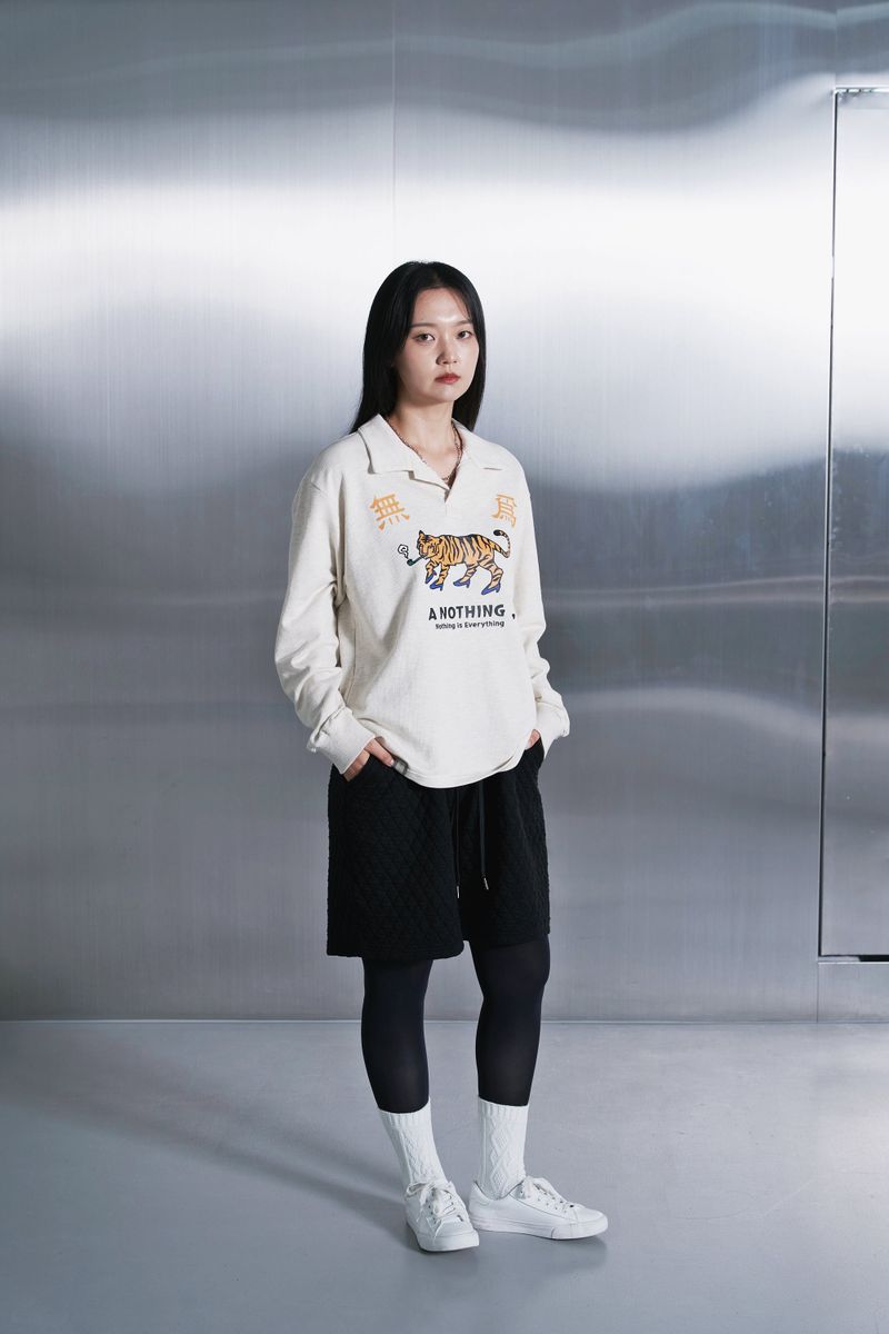 MU-WI PIN-KNIT COLLAR-TEE (Oatmeal)