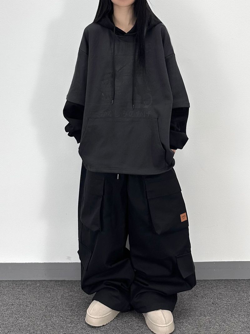 crying layered hoodie