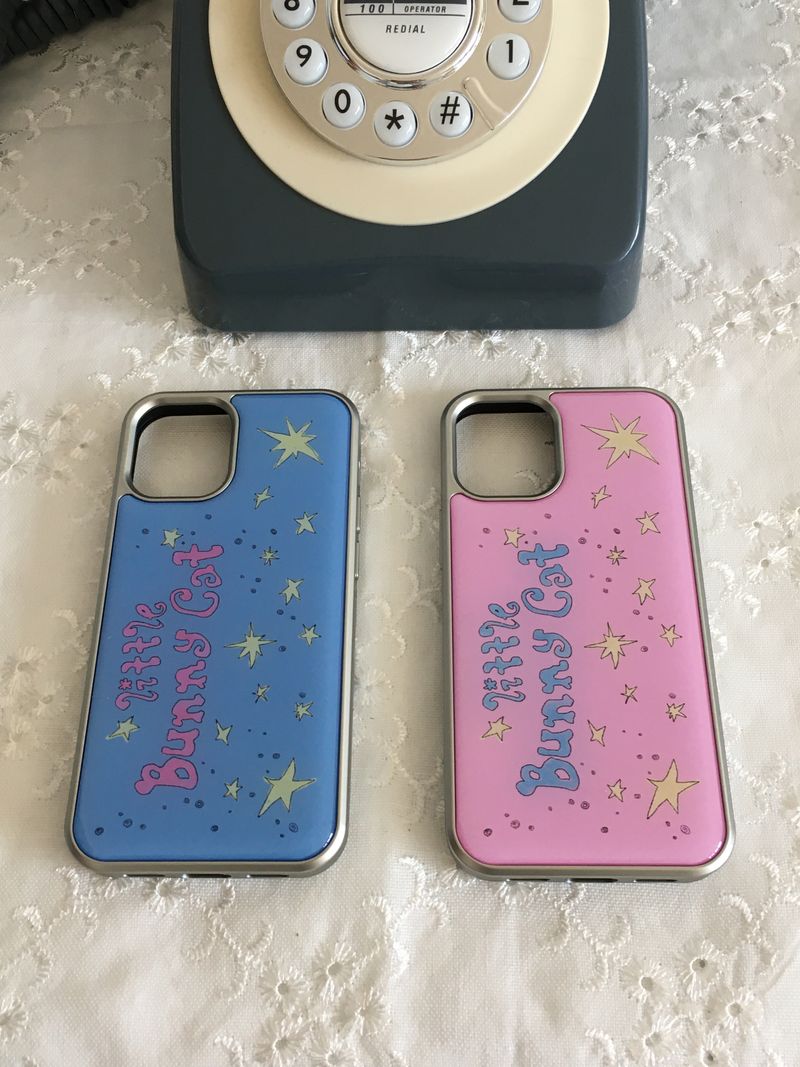 リトルバニーキャット ガラスシルバーバンパーケース( Pink )
