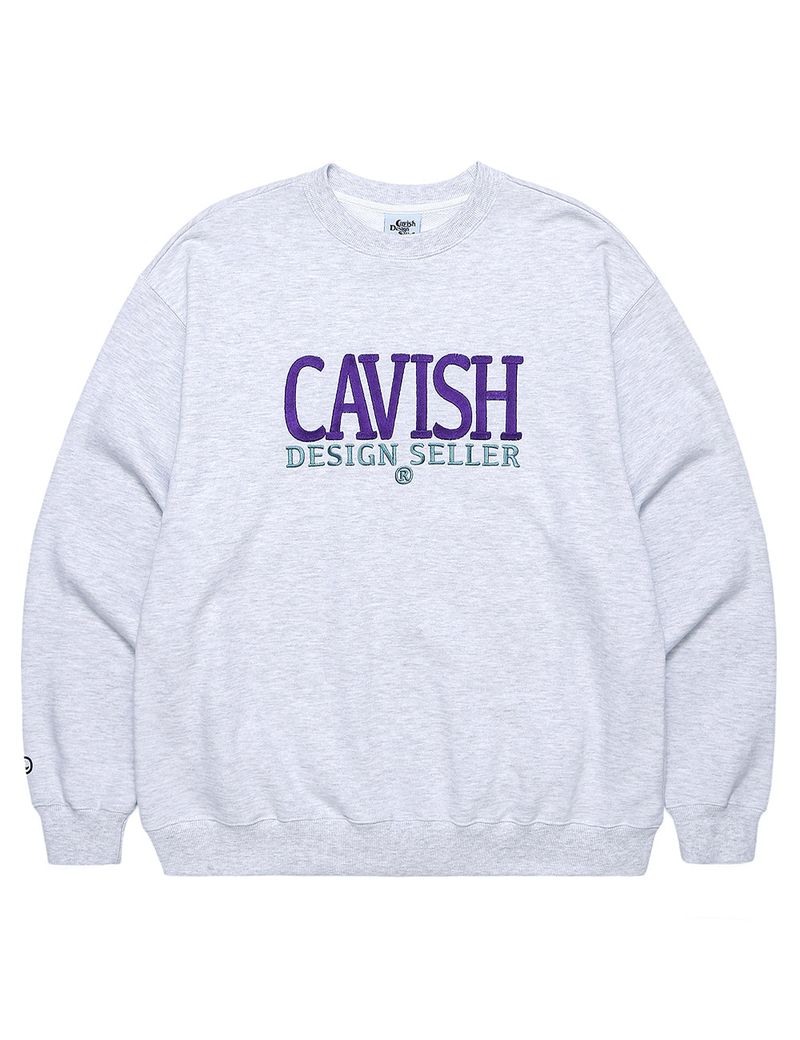 cavish（カビシ）の「SERIF EMB SWEATSHIRT LIGHT GREY(CV2CFUM470A)（Tops）」