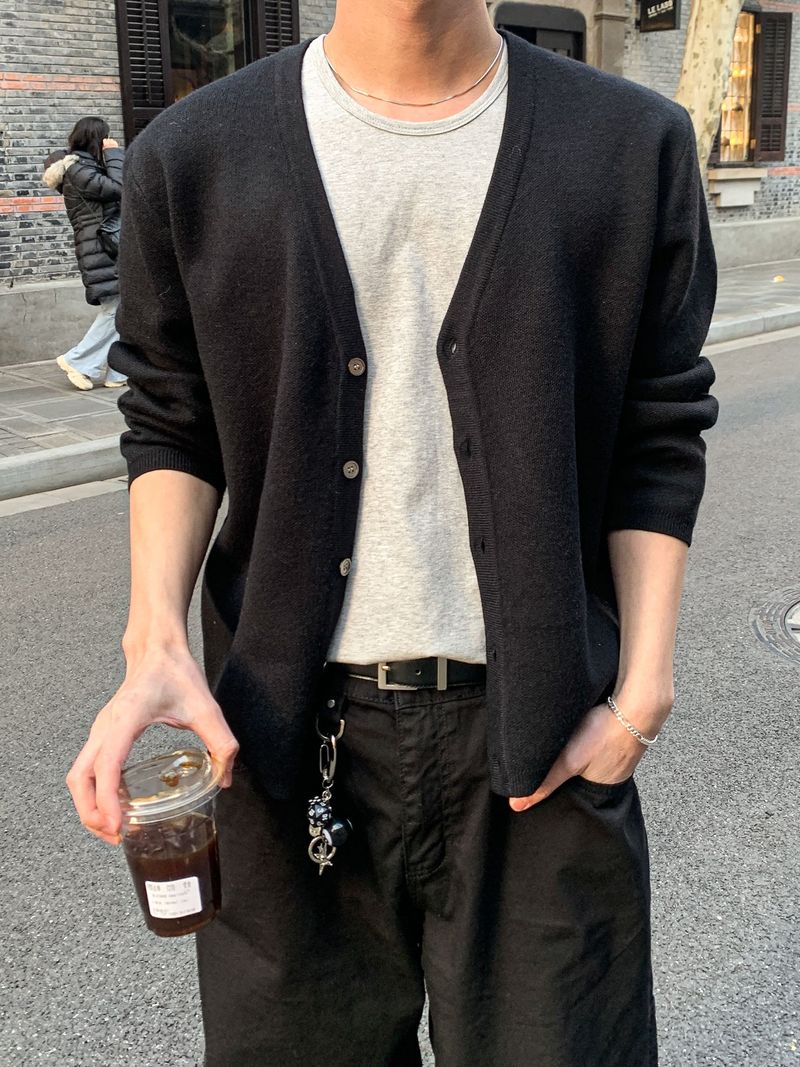 [Premium] Clean Wool Knit Cardigan