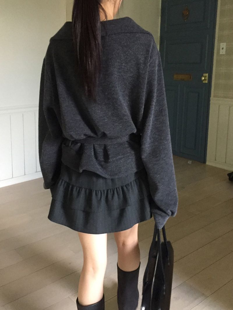 Vent loose high cardigan