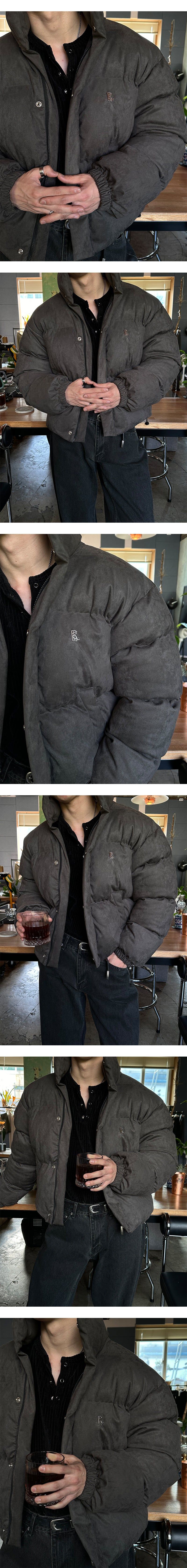 [MADE] Signature suede semi crop padding(2color)