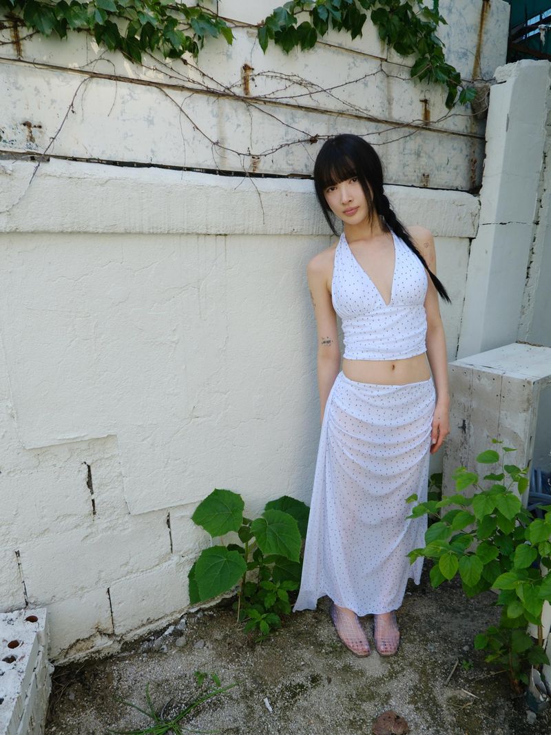 mini dot white bikini
