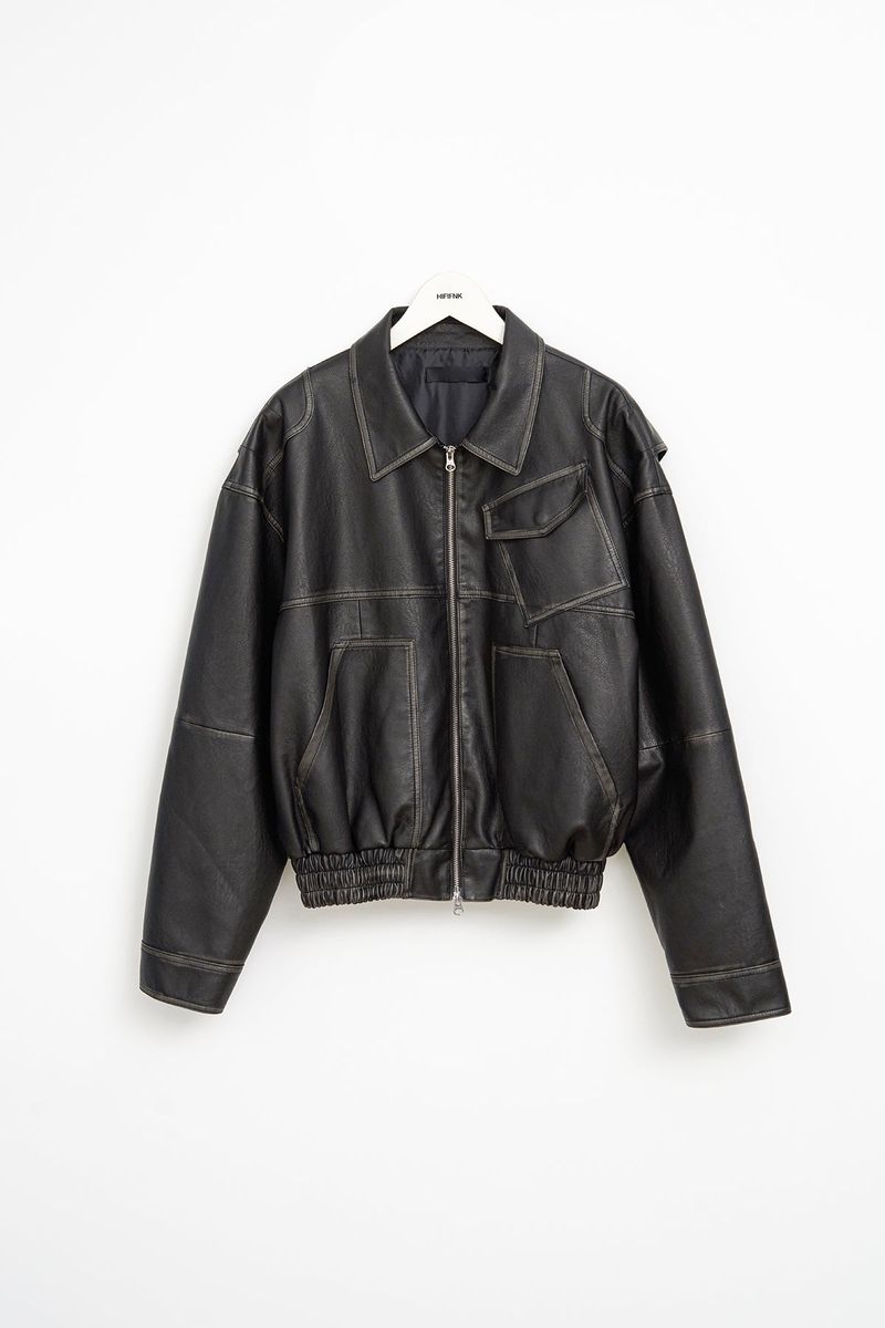 Hand Washed Leather Blouson (2color)