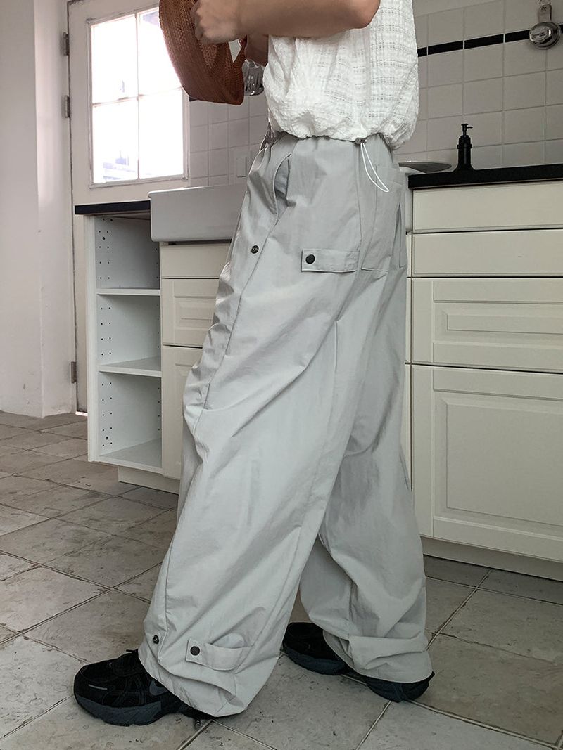 NYLON BIJO SNAP BUTTON PANTS (4C)