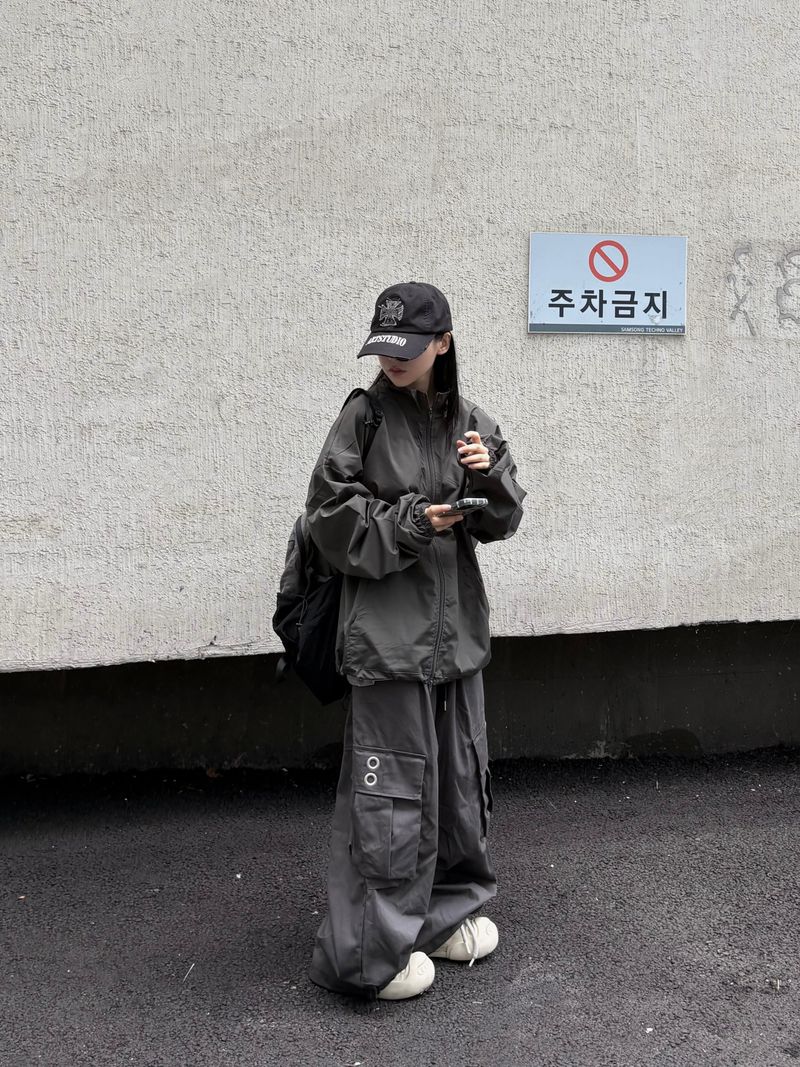 quad eyelet cargo wide pants