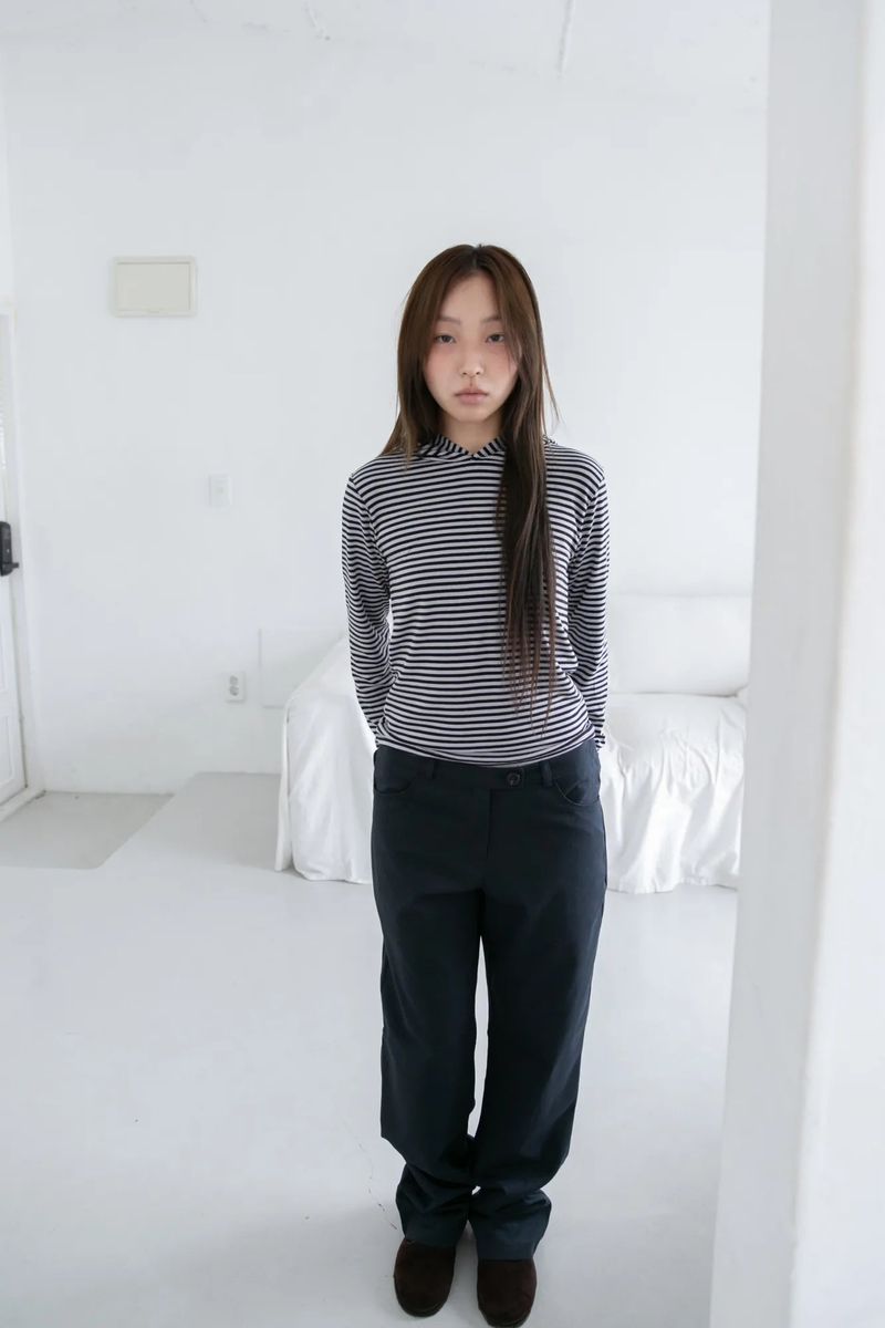 stripe regular hood top(2colors)