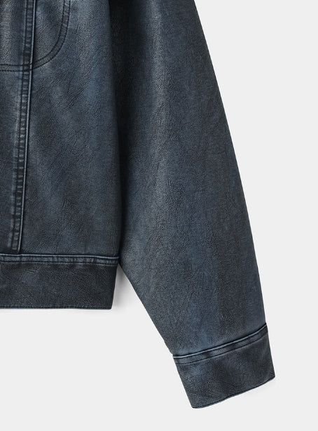 Creep Vintage Leather Trucker Jacket