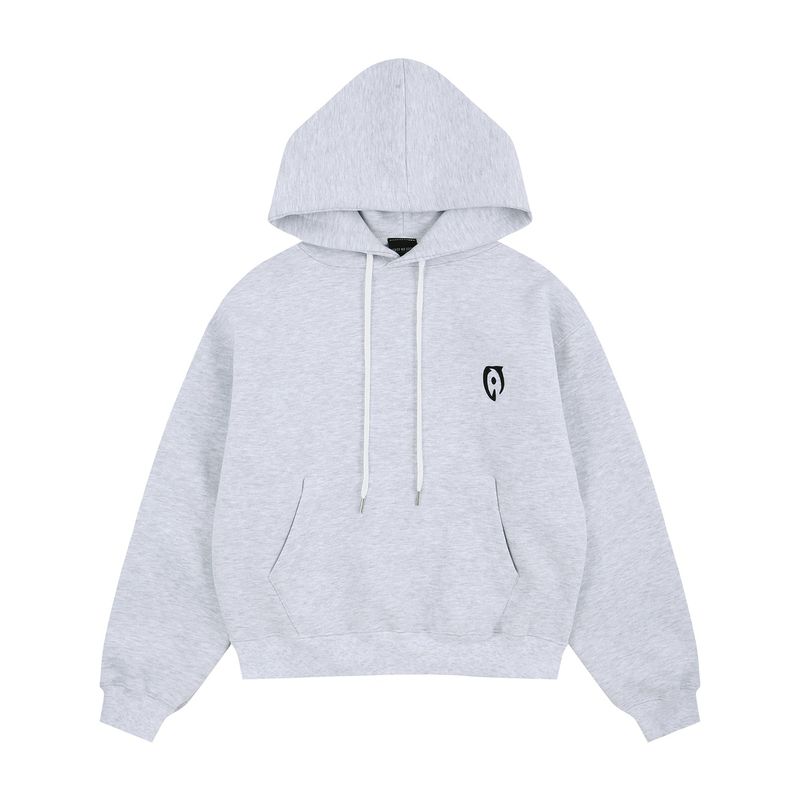 Oversized Hard Crop Hoodie - Light Grey