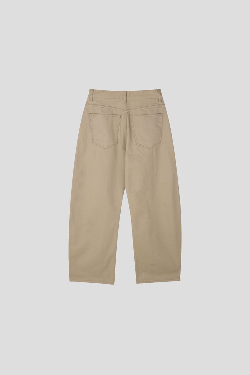 Neutral Triple-Stitch Cotton Pants (2 Colors)