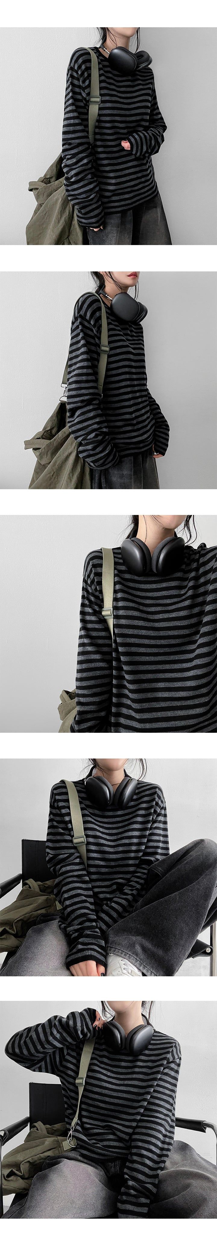 Streaming Basic Long-Sleeved Round Knitwear