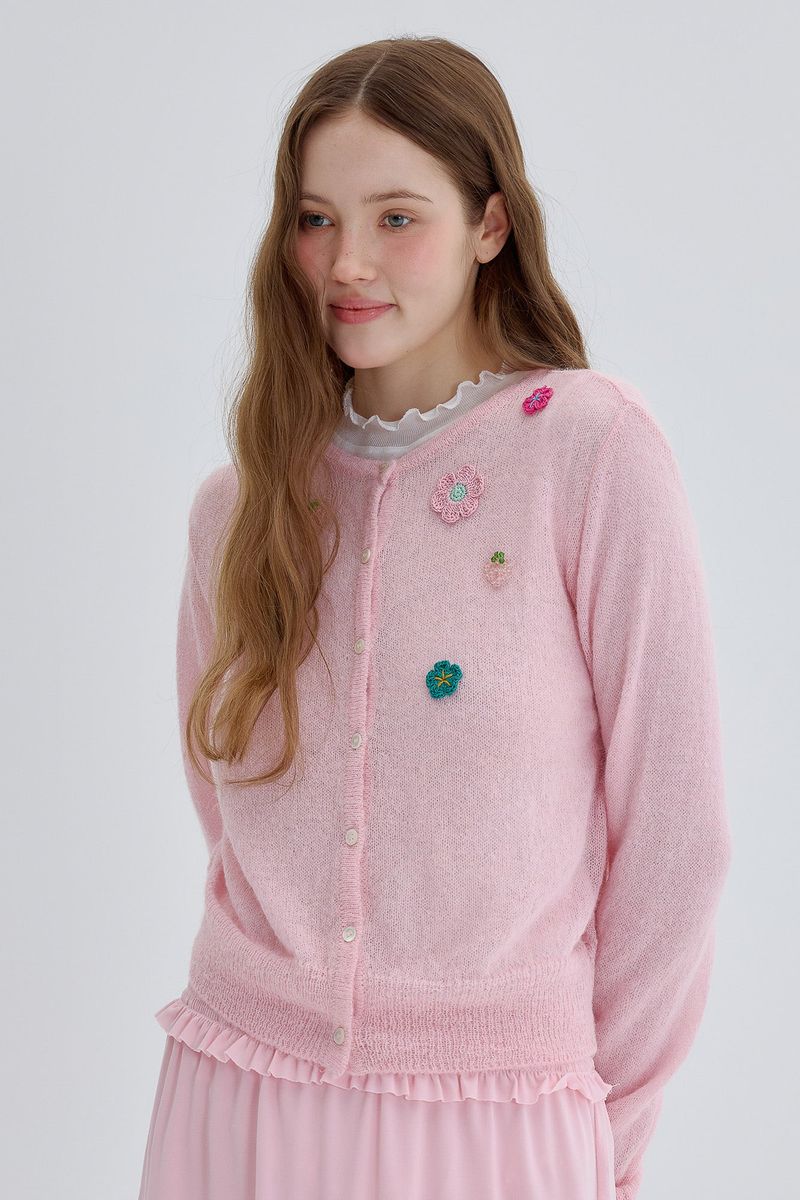 Petal Knit Cardigan [Pink]