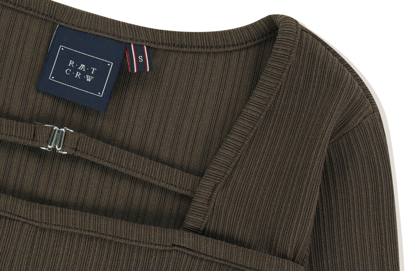 SQUARE NECK RIBBED TOP