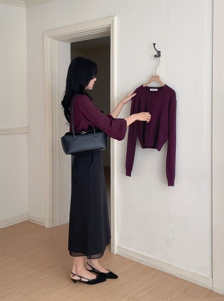 Recon Round Wool Knit Cardigan