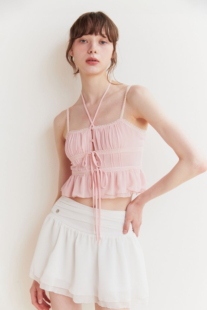 WHISPER BUTTON TOP pink